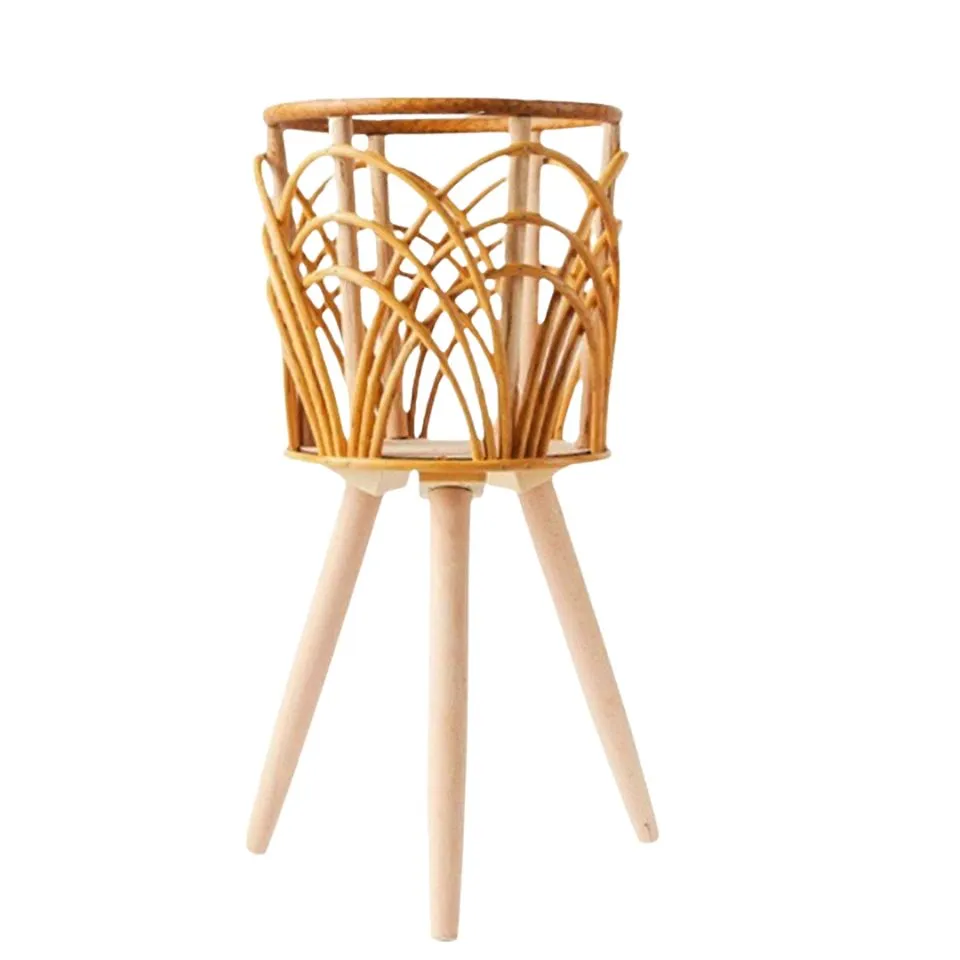Tall Rattan Plant Stand Private Label