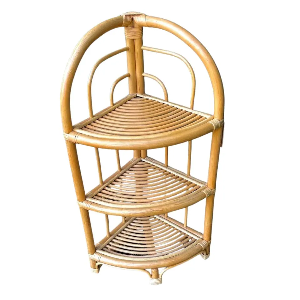 Tiered Rattan Corner Shelf Short Lead Time