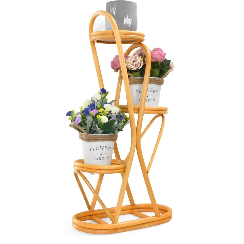 Tiered Rattan Plant Stand Custom