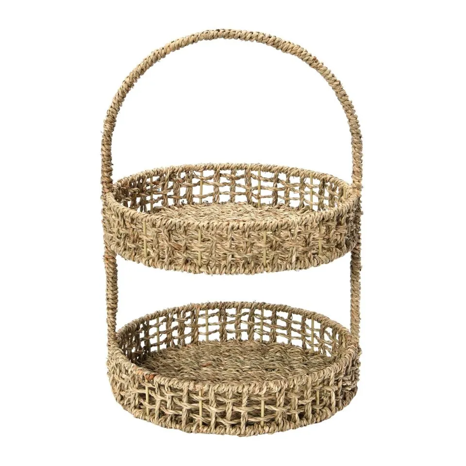 Tiered Seagrass Serving Tray OEM