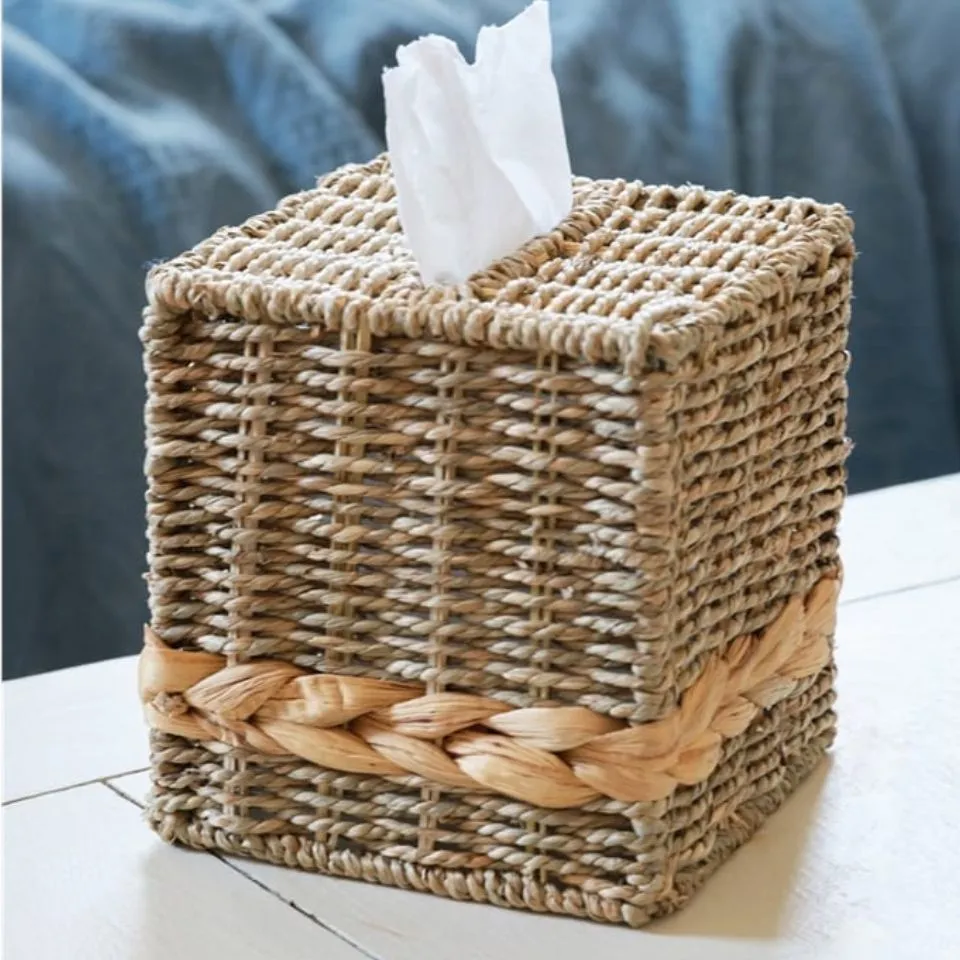 Seagrass Tissue Napkin Box, custom design manufacturing