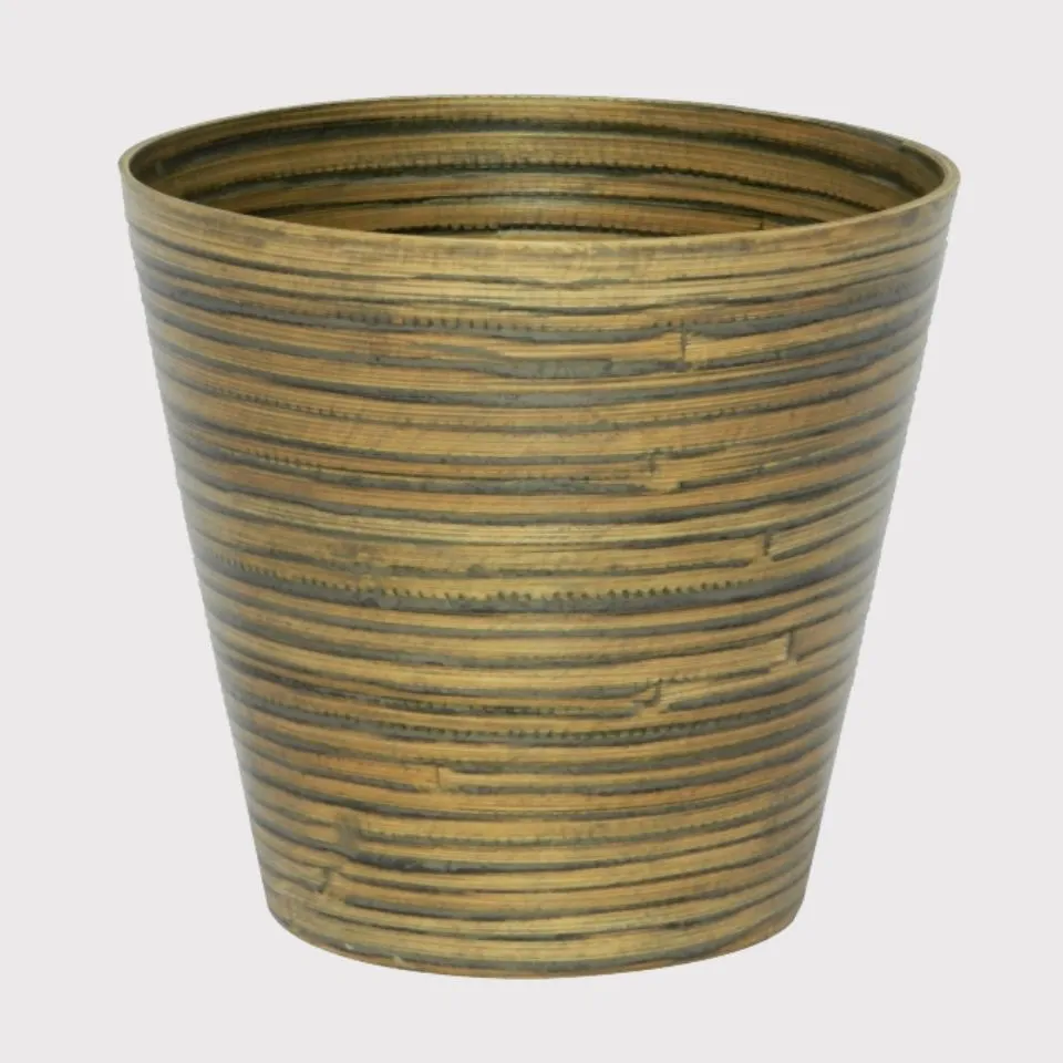 Spiral bamboo trash bin – modern eco-design from Vietnam manufacturing expert EHM