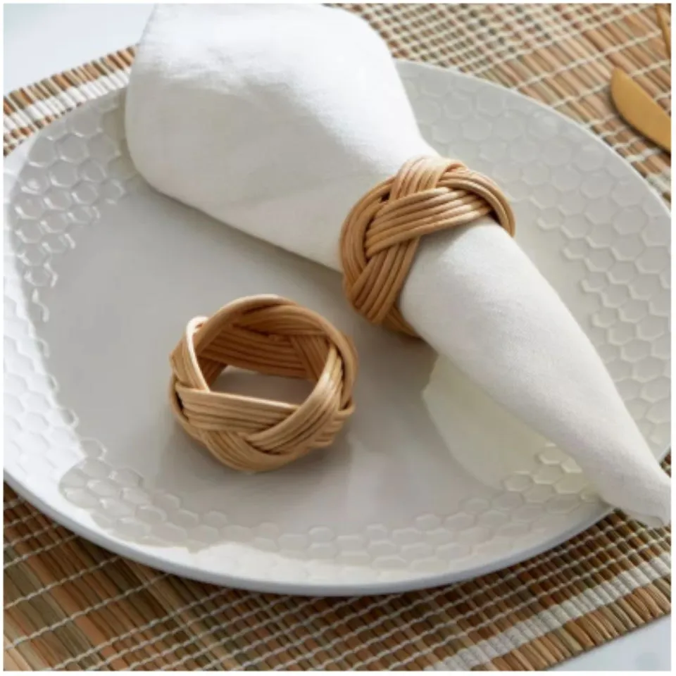 Twisted Rattan Napkin Rings Custom