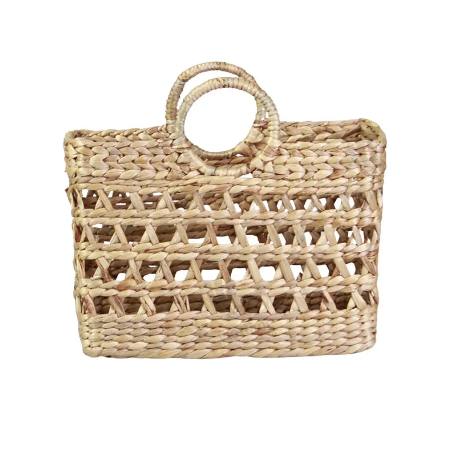 Water Hyacinth Bag With Round Handle Low Moq