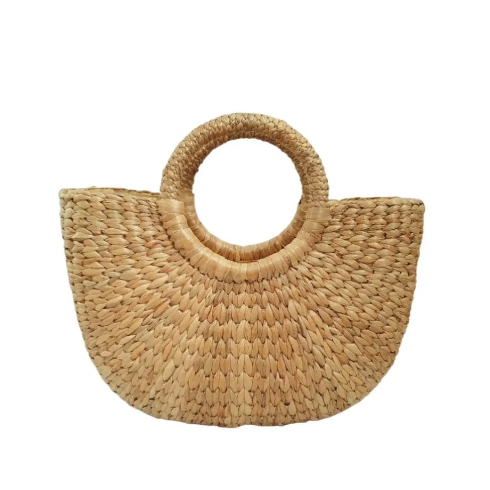 Water Hyacinth Bag With Round Handle Hight Quality