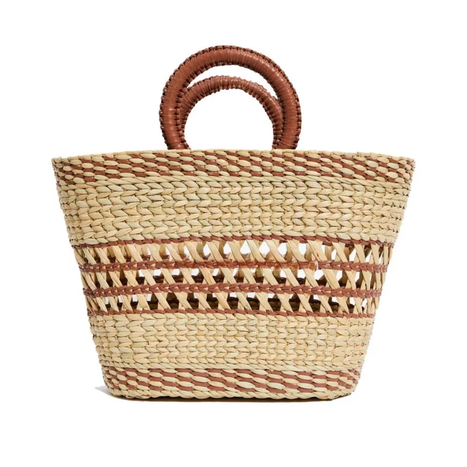 Water Hyacinth Bag With Round Handle Manufacturer