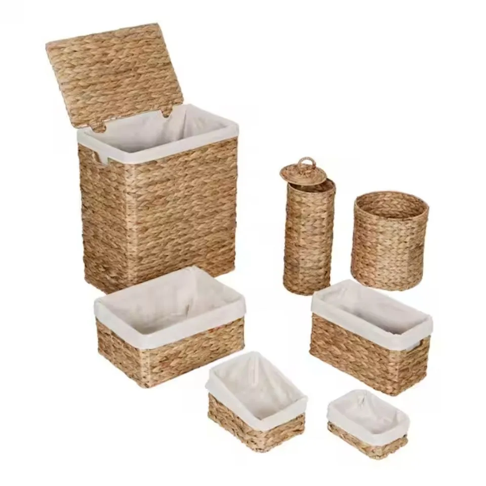 Water Hyacinth Bathroom Set Private Label