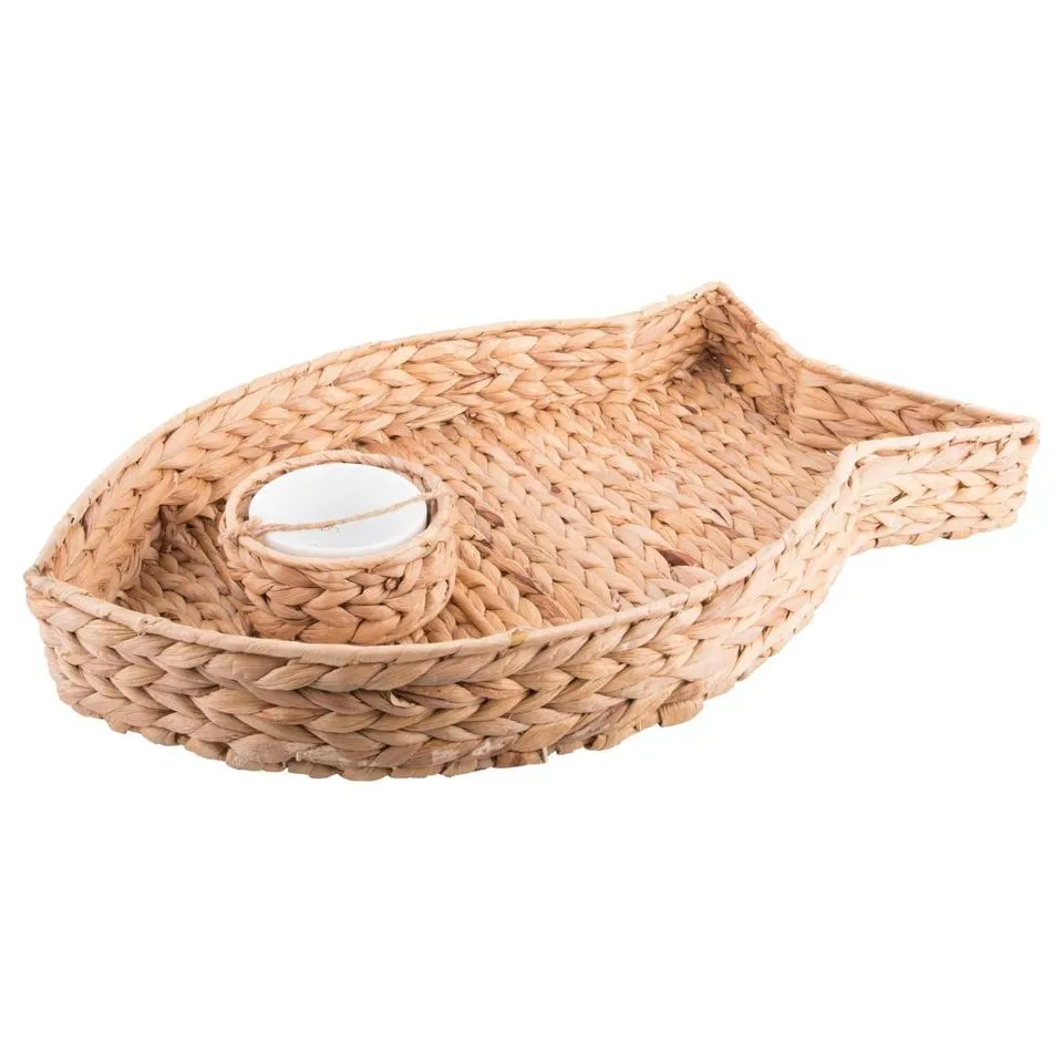 Water Hyacinth Dip And Chip Tray Custom
