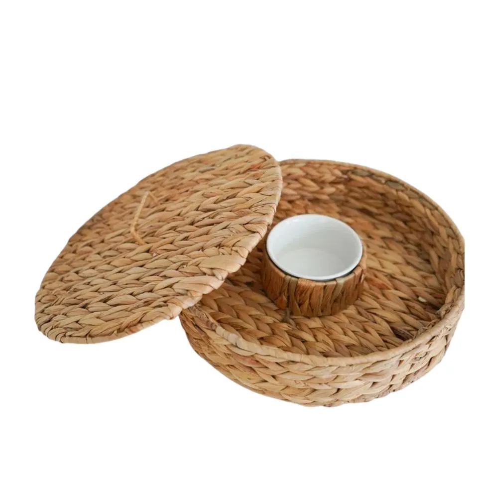 Water Hyacinth Dip And Chip Tray Handicraft