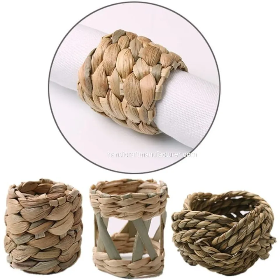 Water Hyacinth Napkin Rings Low Moq