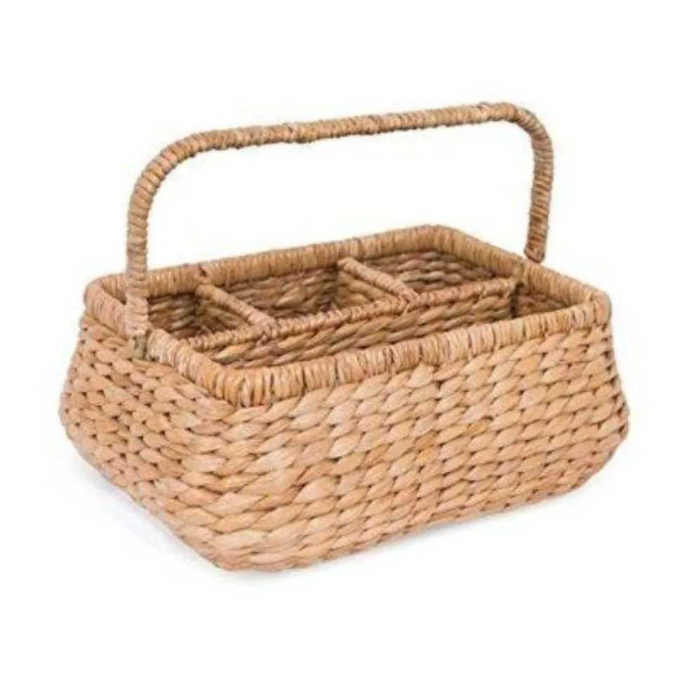 Water Hyacinth Rectangular Flatware Caddy OEM