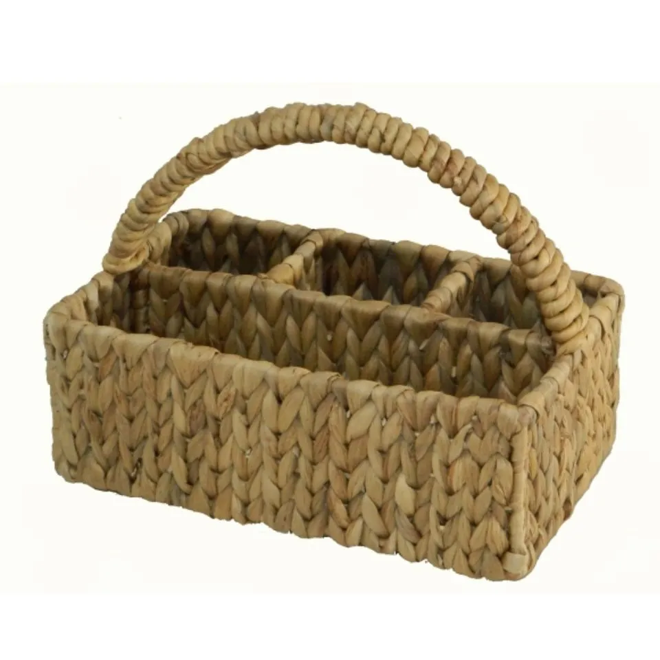 Water Hyacinth Rectangular Flatware Caddy Low Moq