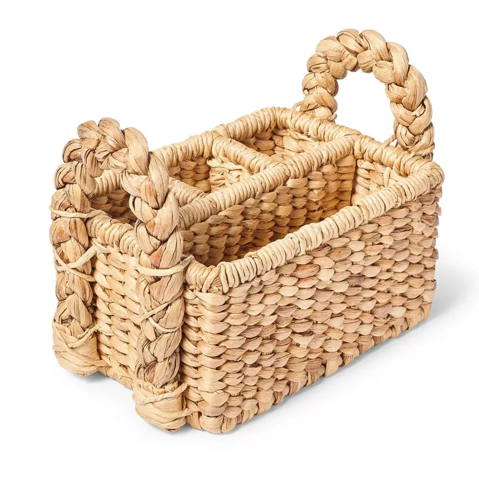 Water Hyacinth Rectangular Flatware Caddy Short Lead Time