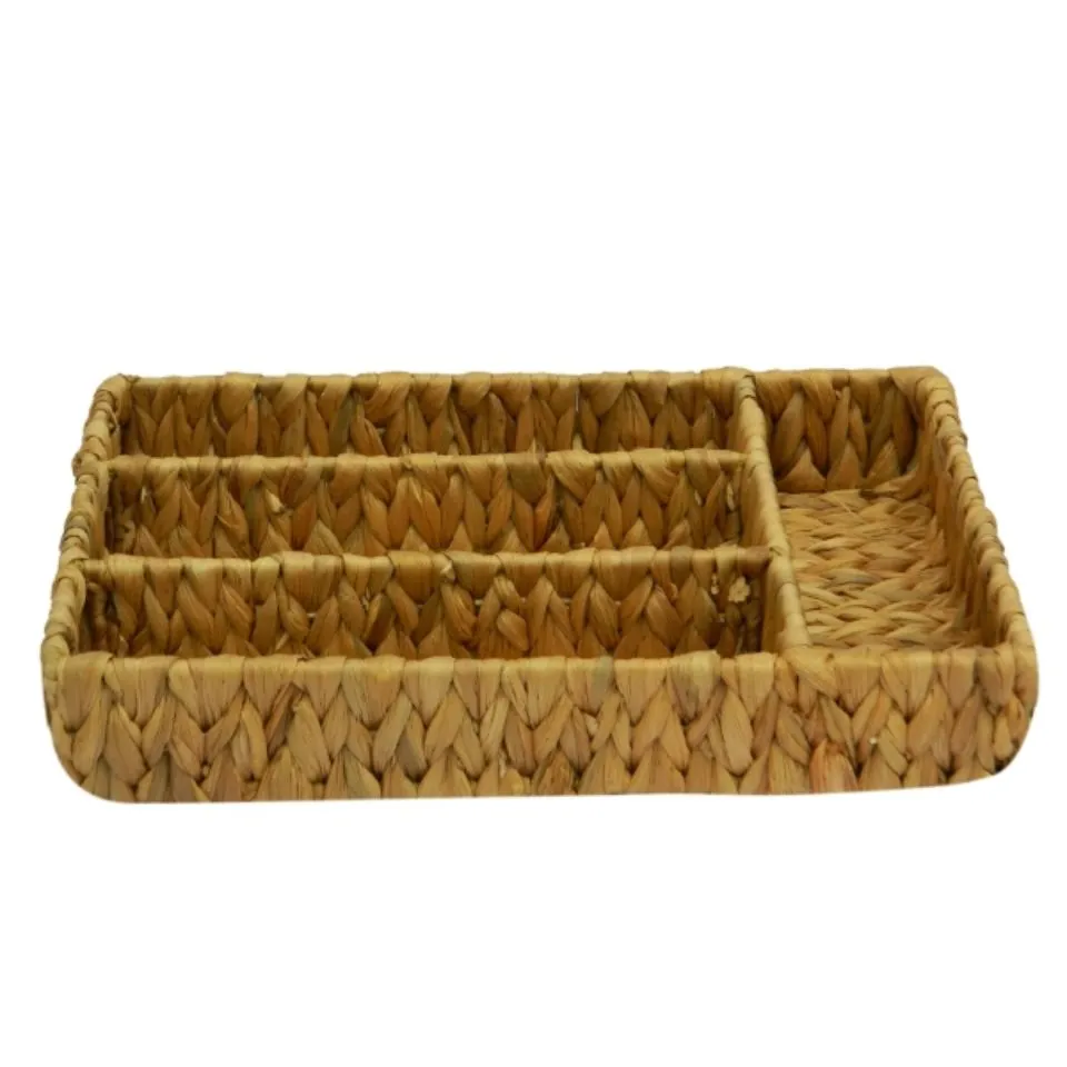 Water Hyacinth Rectangular Flatware Caddy Custom