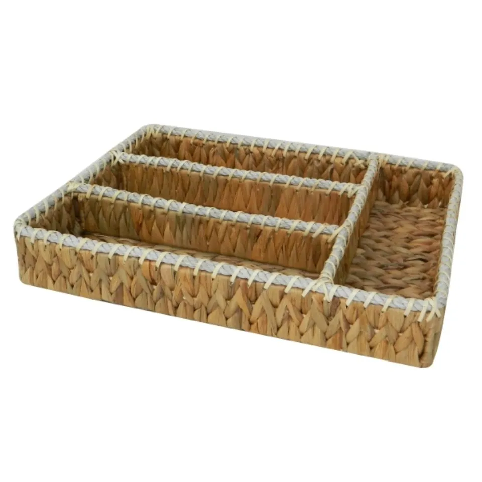 Water Hyacinth Rectangular Flatware Caddy Handicraft