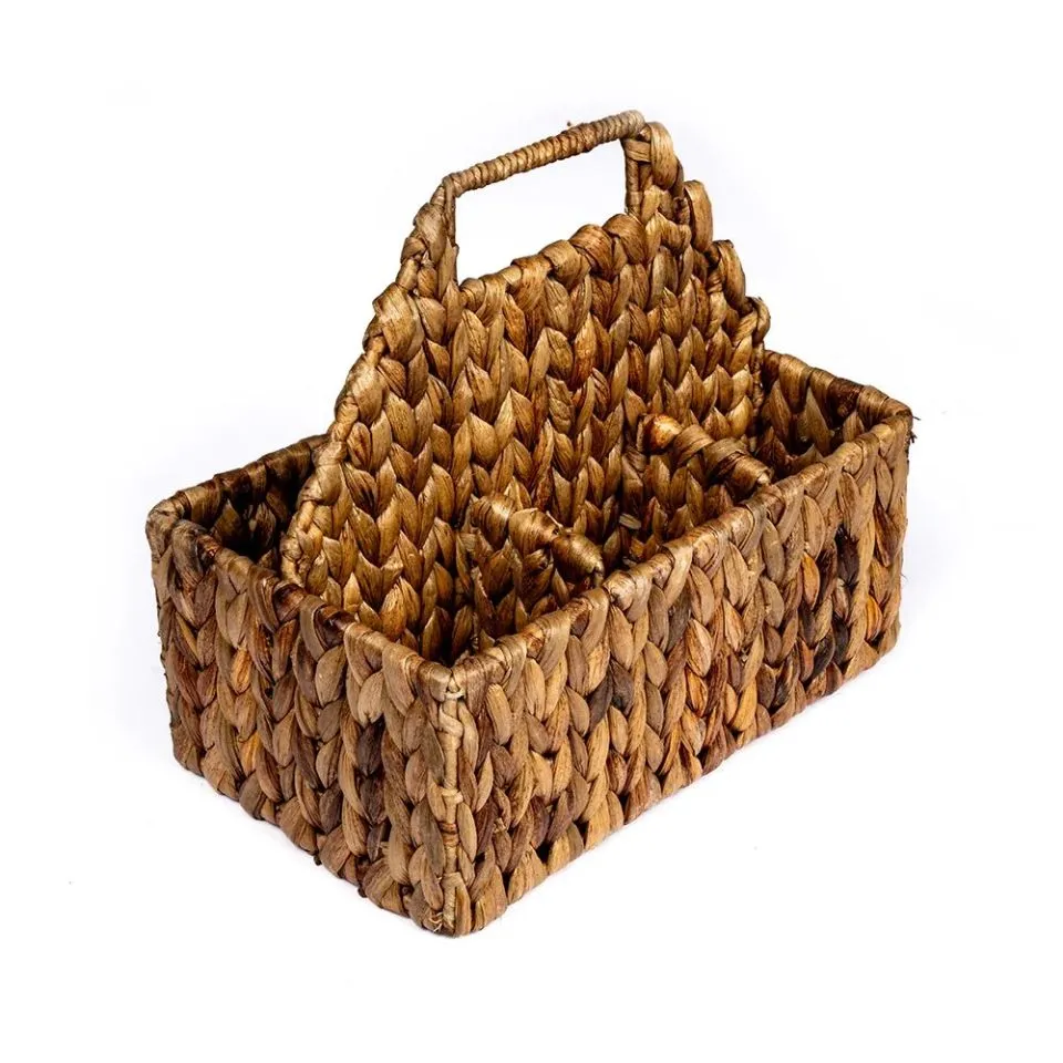 Water Hyacinth Rectangular Flatware Caddy Vietnam