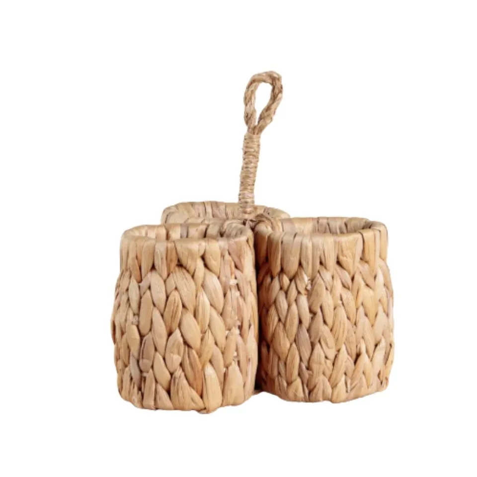 Water Hyacinth Round Flatware Caddy Wholesaler
