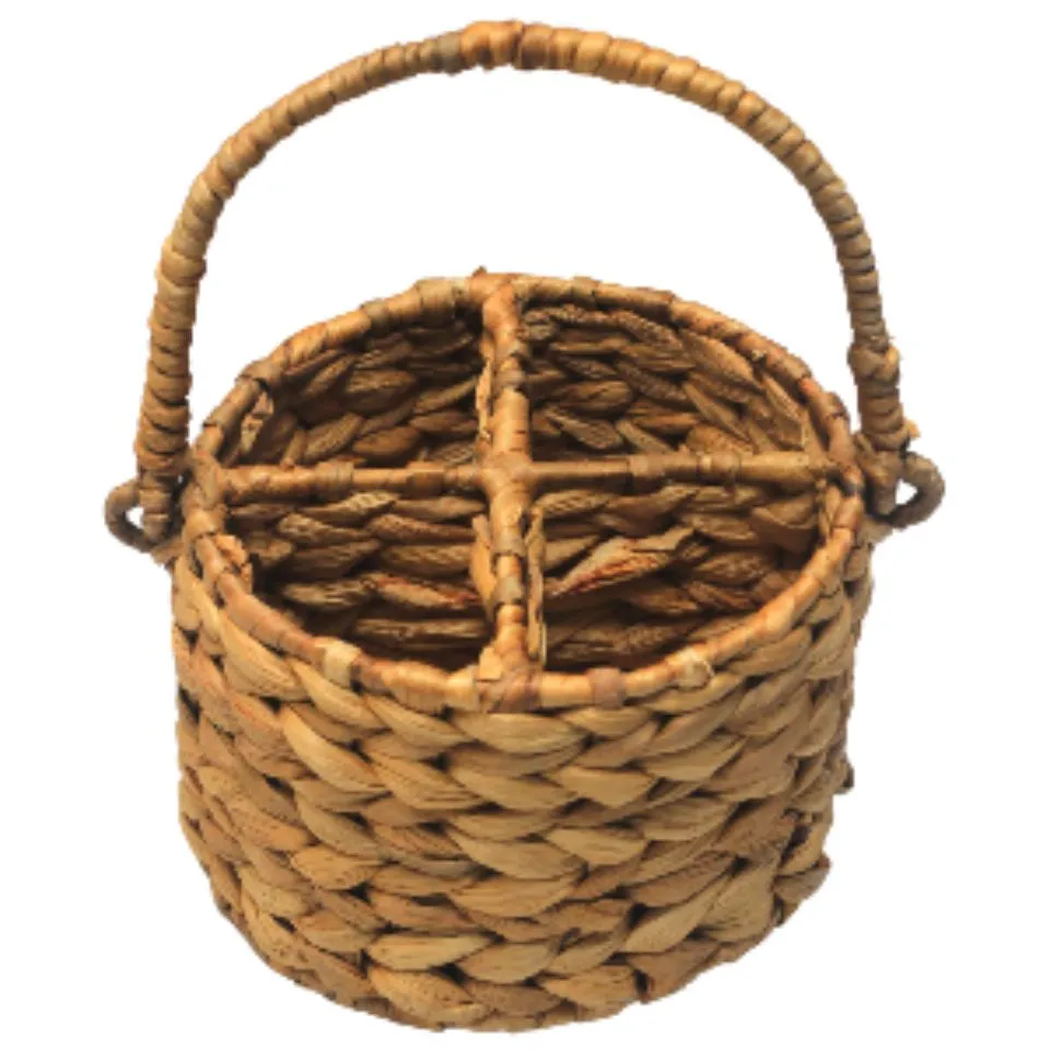 Water Hyacinth Round Flatware Caddy Hight Quality