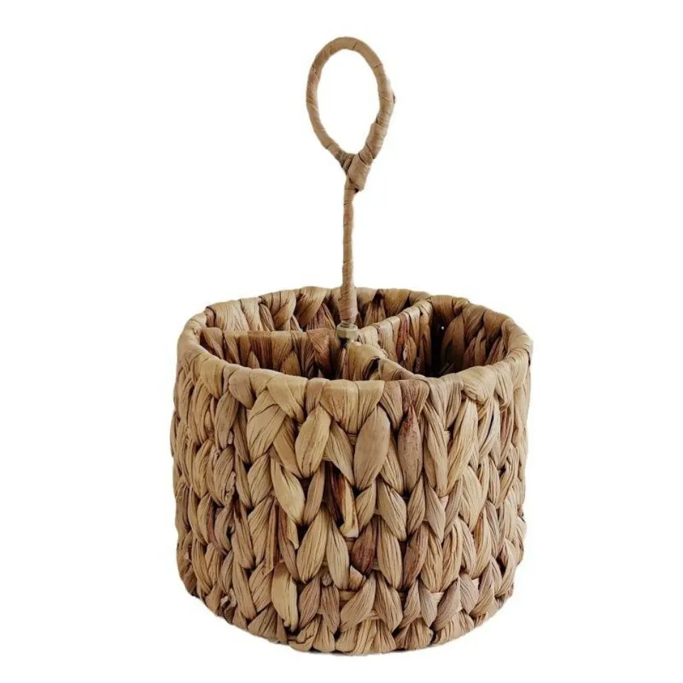 Water Hyacinth Round Flatware Caddy Vietnam