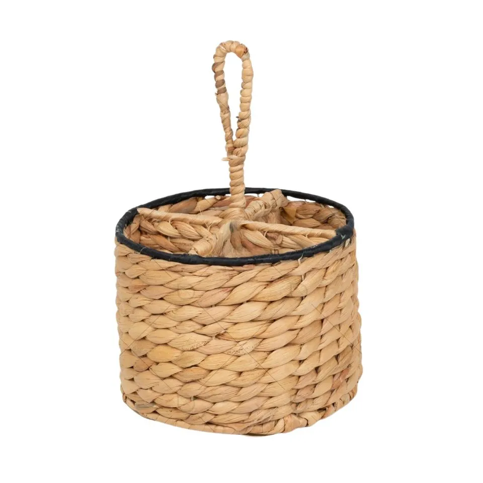 Water Hyacinth Round Flatware Caddy Handicraft