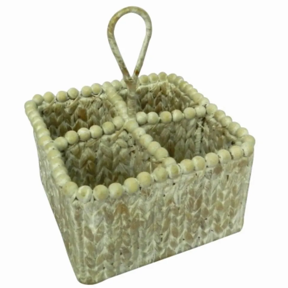 Water Hyacinth Square Flatware Caddy Custom
