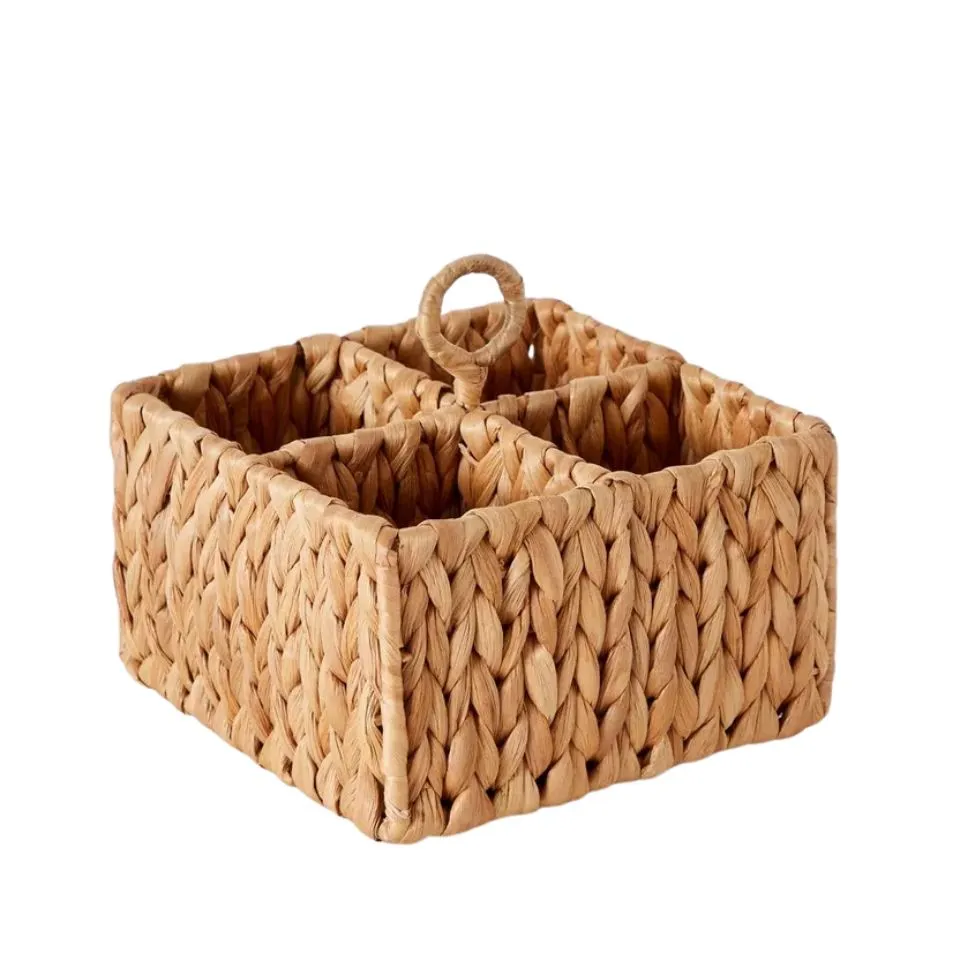 Water Hyacinth Square Flatware Caddy Handicraft