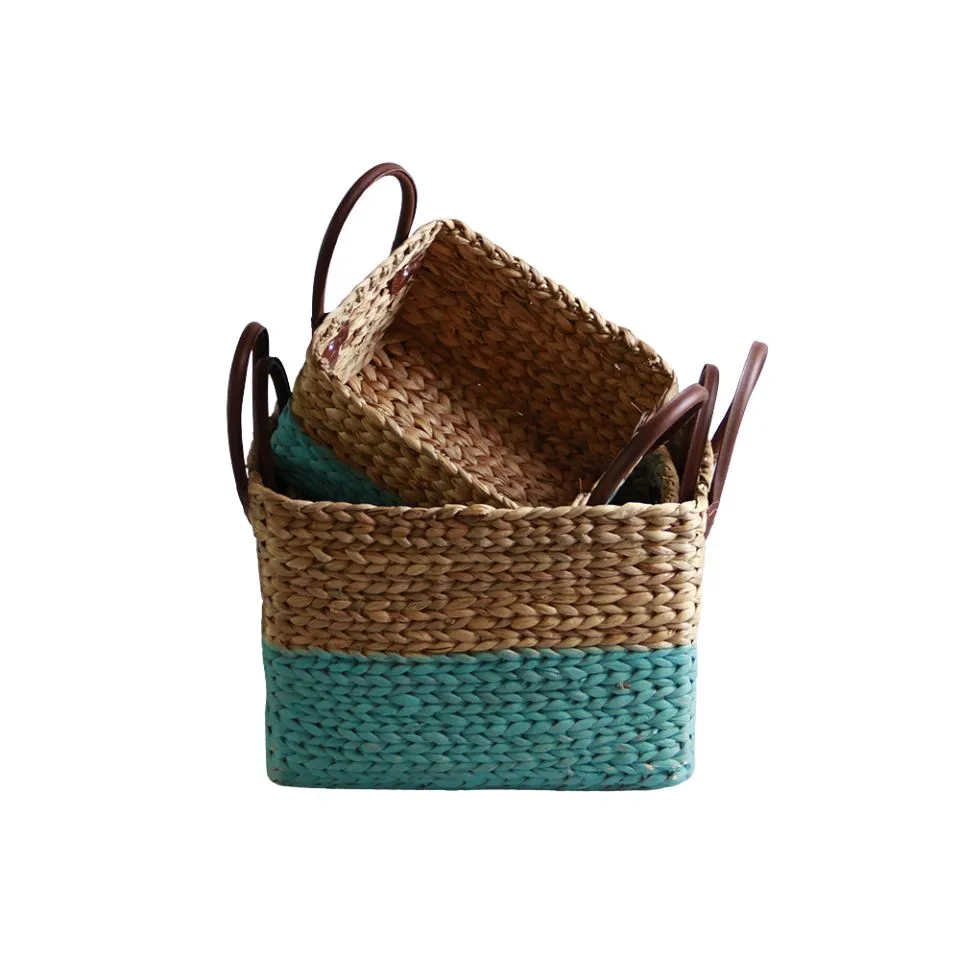 Water Hyacinth Storage Baskets SET of 2 Handicraft
