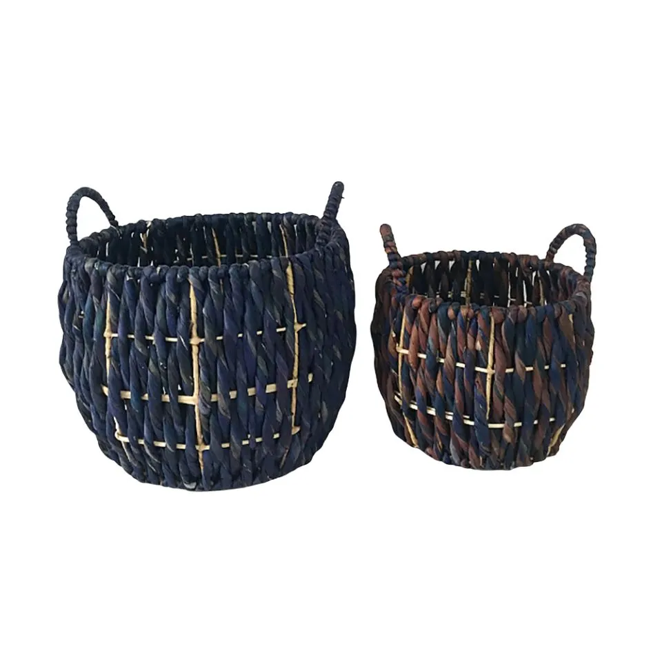 Water Hyacinth Storage Baskets SET of 2 OEM