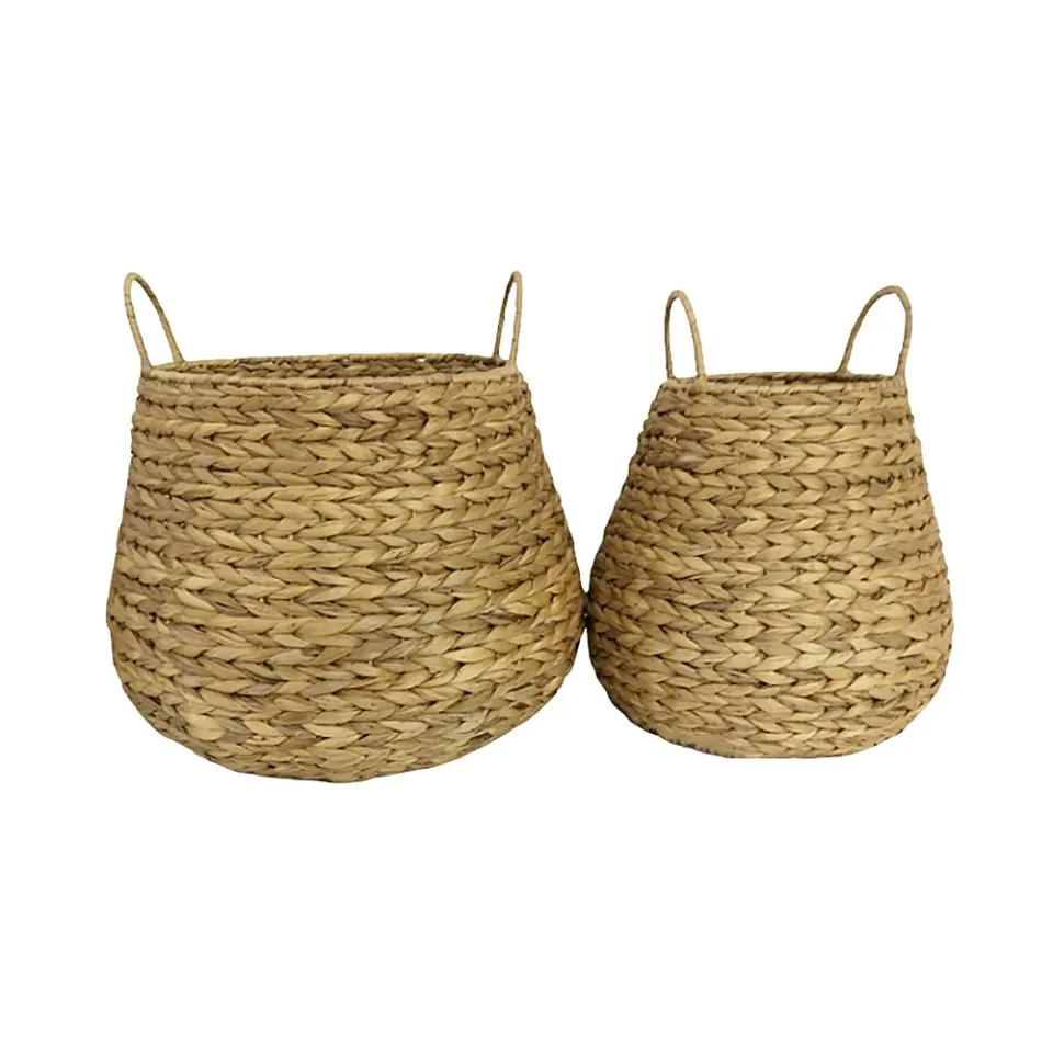 Water Hyacinth Storage Baskets SET of 2 Private Label