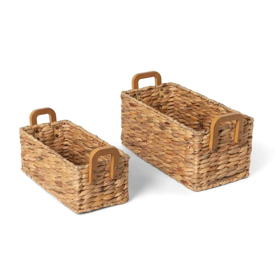 Water Hyacinth Storage Baskets SET of 2 Hight Quality