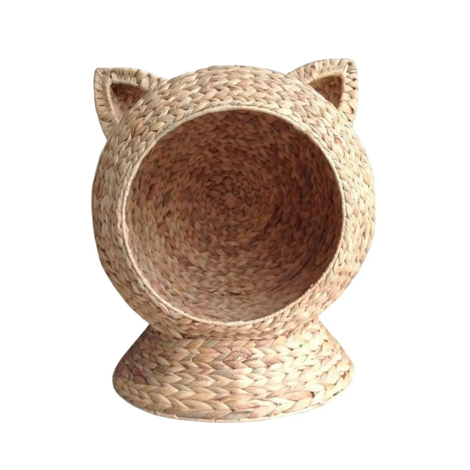 Water Hyacinth Woven Cat House Handicraft