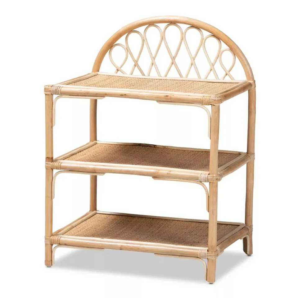 Wicker 3 Tier Rattan Shelf Low Moq