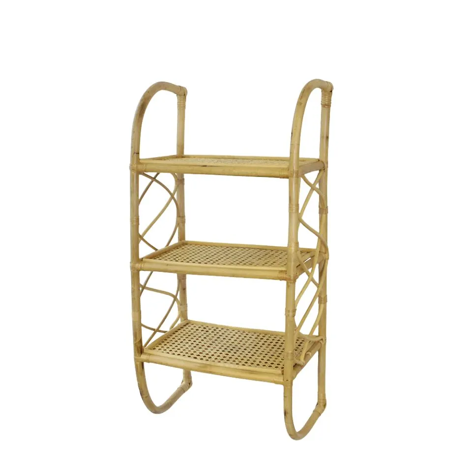 Wicker 3 Tier Rattan Shelf Private Label