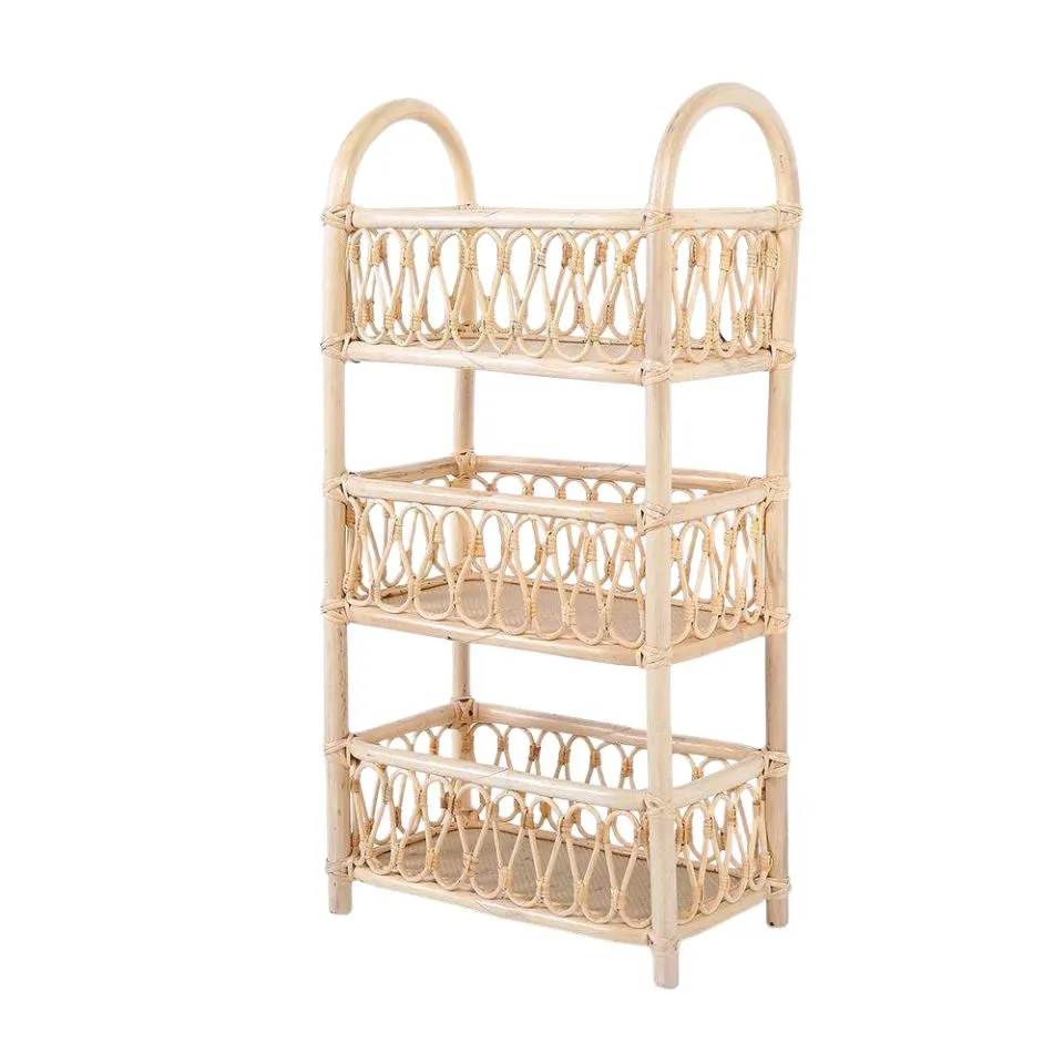 Wicker 3 Tier Rattan Shelf Custom
