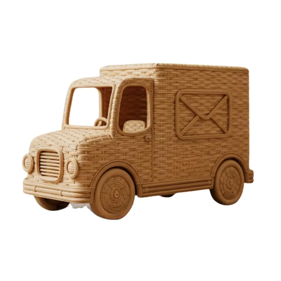Wicker Rattan Toy Vehicles Handicraft