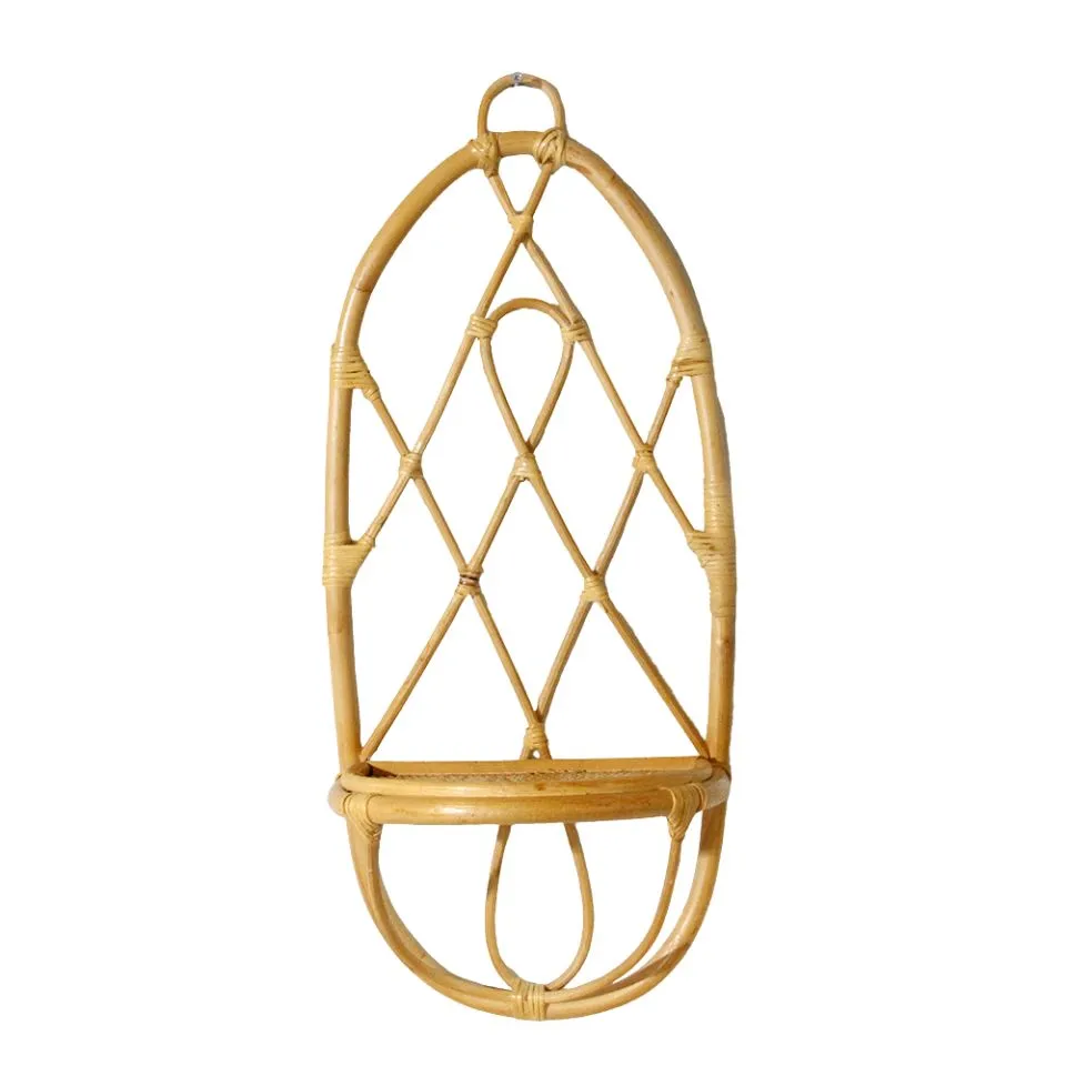 Wicker Rattan Wall Shelf Private Label