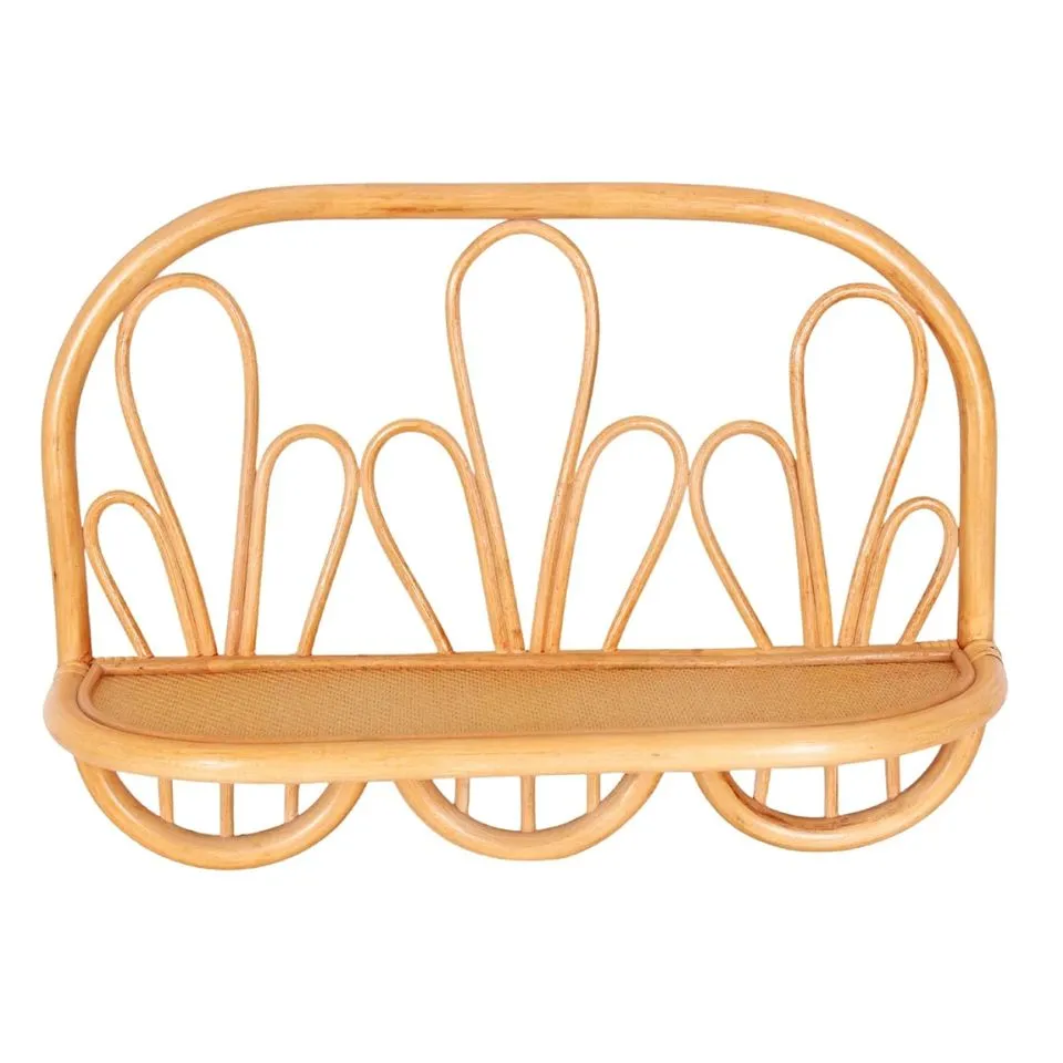 Wicker Rattan Wall Shelf Handicraft
