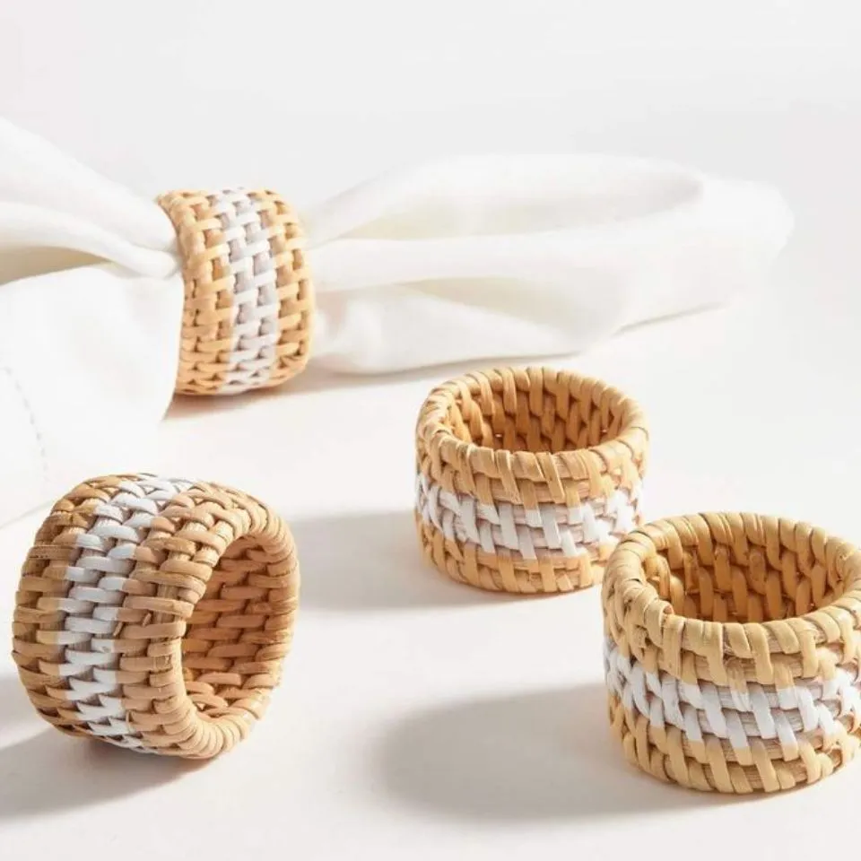 Wicker Weaved Rattan Napkin Rings OEM