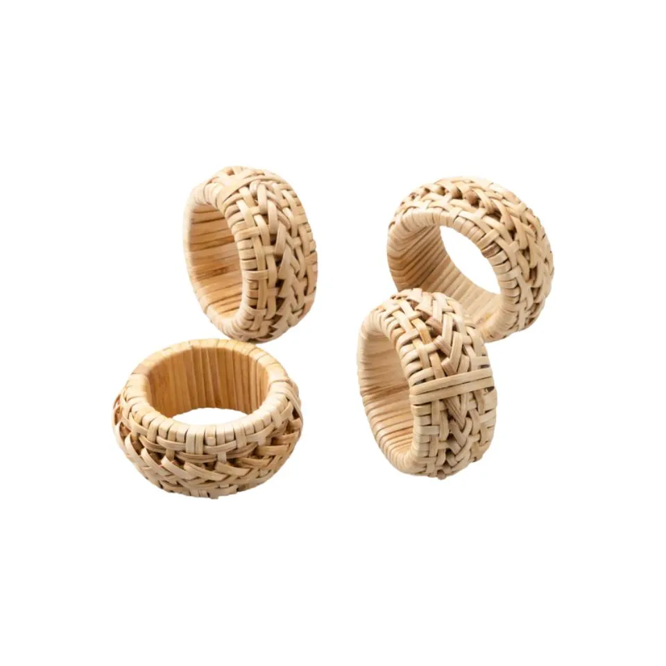 Wicker Weaved Rattan Napkin Rings Handicraft