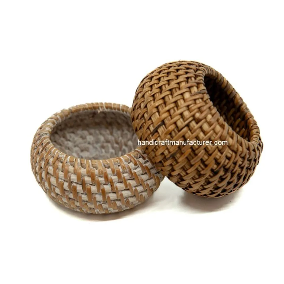 Woven Rattan Napkin Rings Vietnam