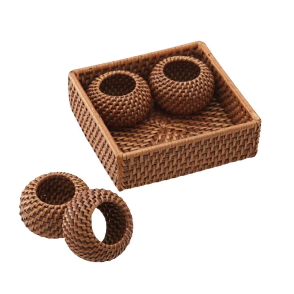 Woven Rattan Napkin Rings Short Lead Time