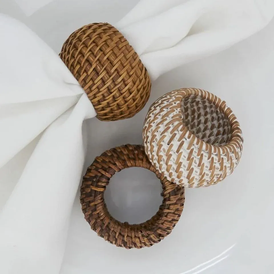 Woven Rattan Napkin Rings Hight Quality