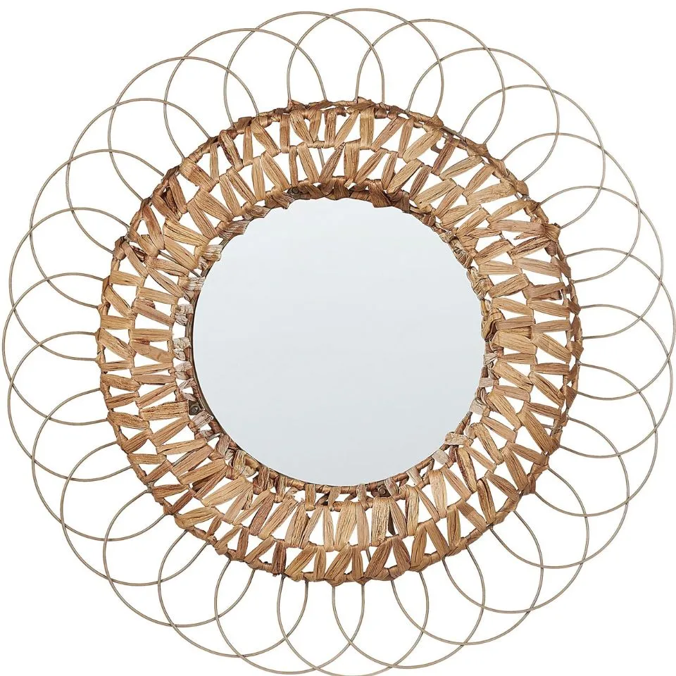 Woven Water Hyacinth Mirror Hight Quality